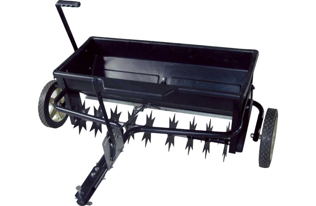 Streuwagen mit Vertikutierer, für Rasentraktor, 43,5 Liter