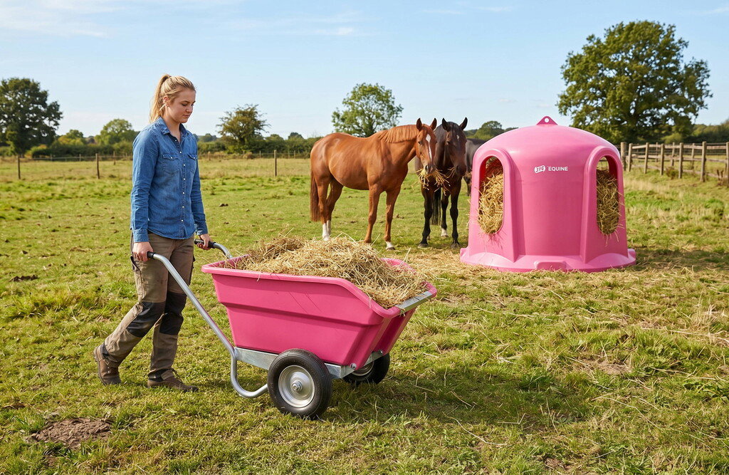 Heuglocke pink für Pferde, Ø 185 cm