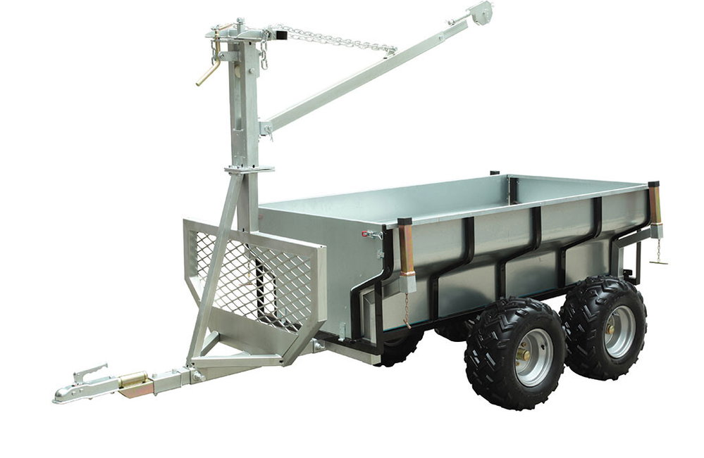 Rückewagen bis 1.000 kg mit Kran und Kugelkopfkupplung
