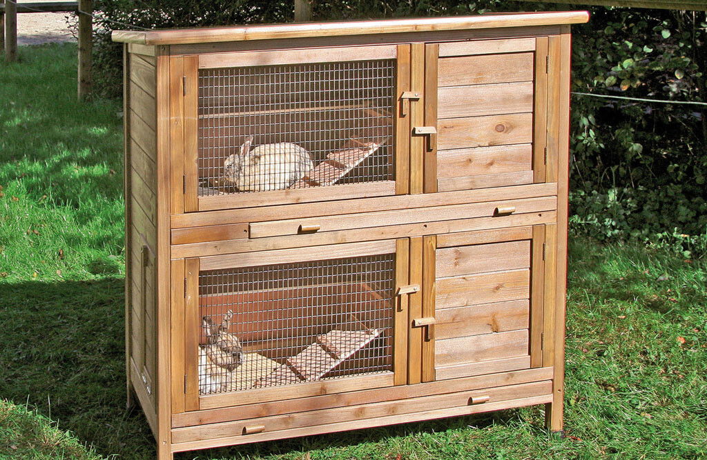 Kaninchenstall in zwei Etagen 