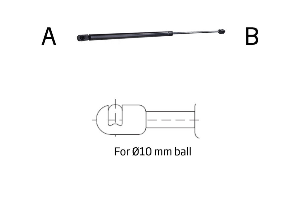 Gasdruckfeder für Heckscheibe, 230N, 550mm