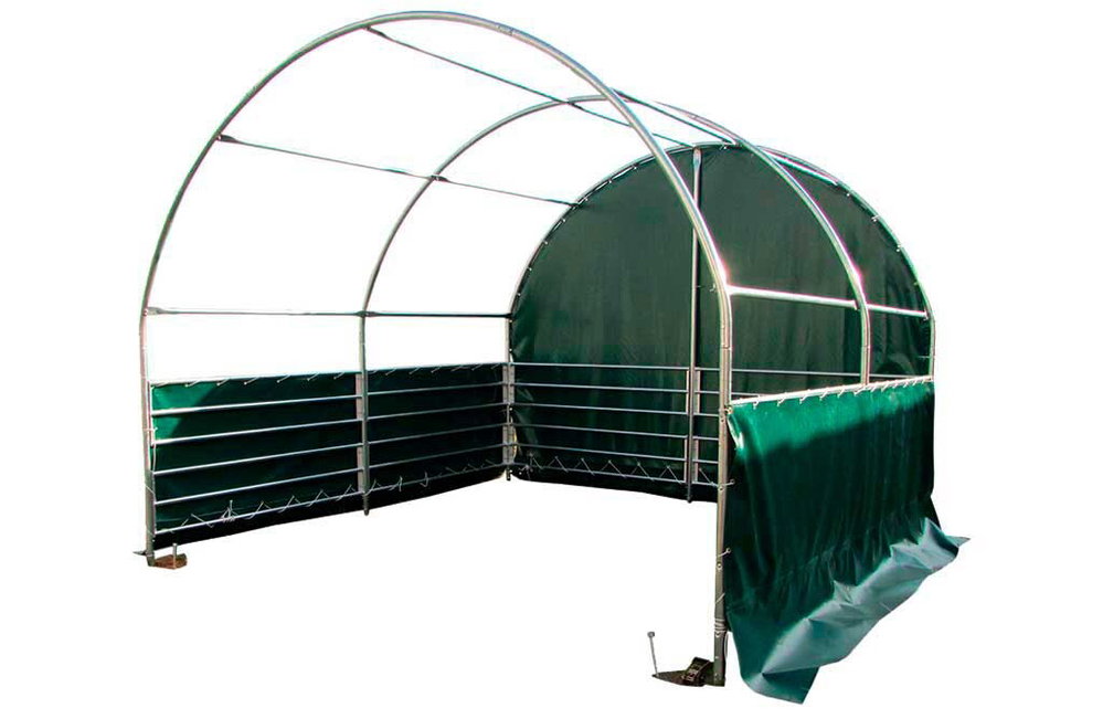 SET: Weidezelt 3x3x2,8m offene Seiten + PVC-Seitenplanen