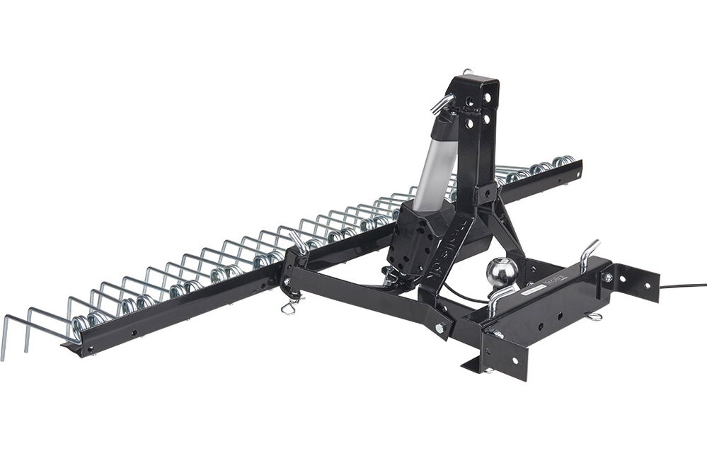 Trolla System Hofrechen 120 cm mit 12V-Elektrohub für Rasentraktor & Quad