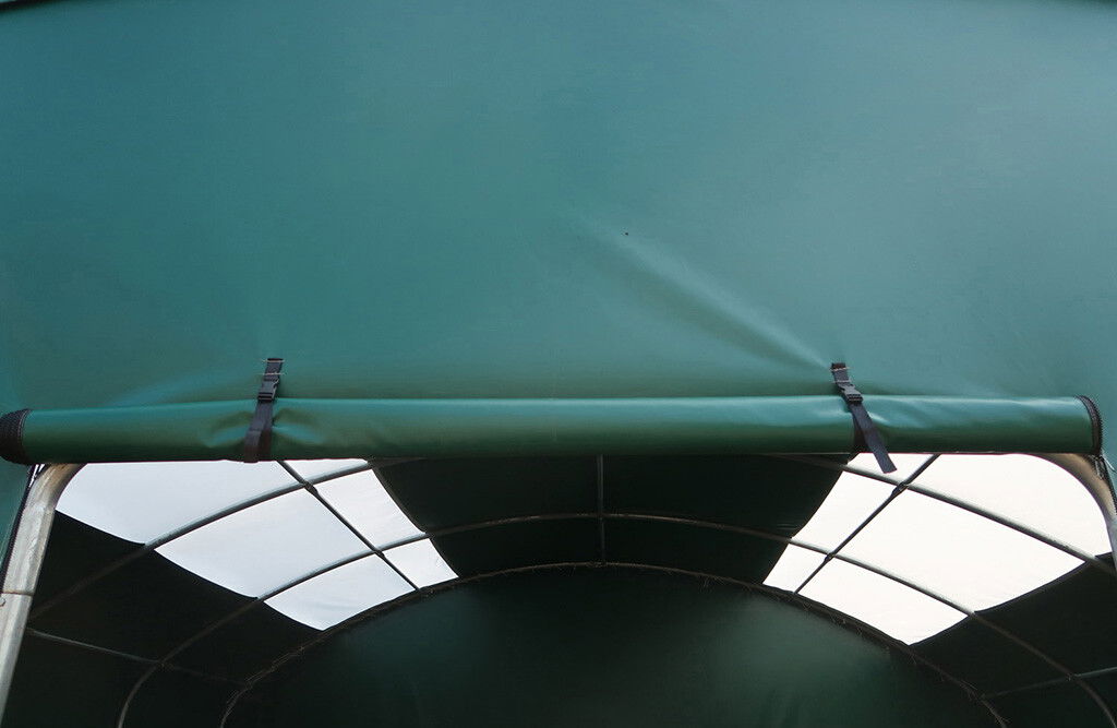 Weidezelt 8x8x4m, Weideunterstand mit PVC-Plane, geschlossene Front