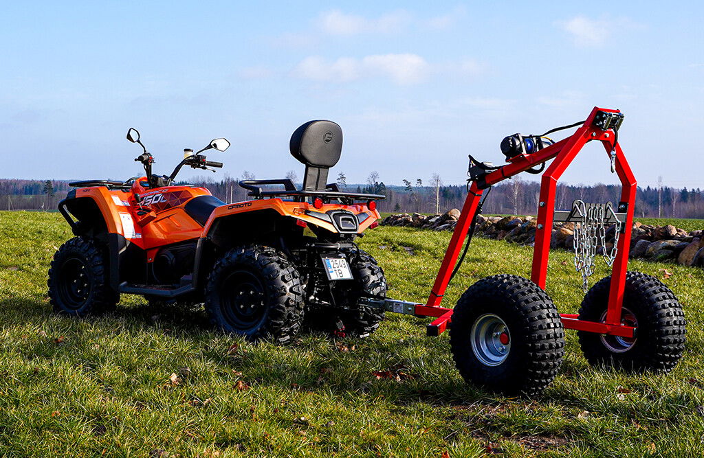 Baumstamm-Transportanhänger, für Rasentraktor & Quad, 500kg