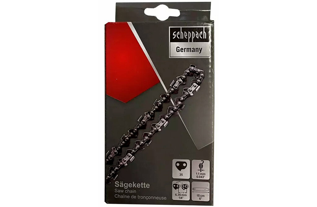 Scheppach Sägekette 6 Zoll, 1/4", 1,1 mm, 35 Treibglieder