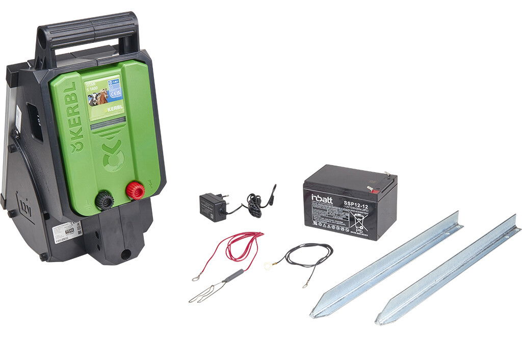 Kerbl Titan Weidezaungerät mit Solarpanel S1400, 12V