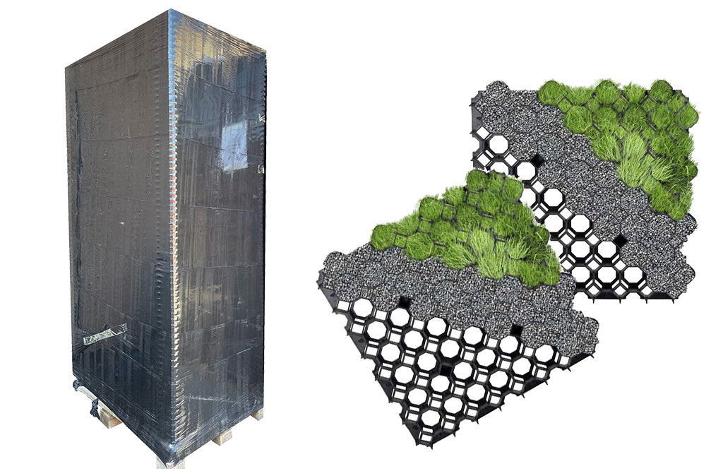 Rasengitter aus Recycling-Kunststoff, 184x Rasengitter 47,5x47,5x5cm