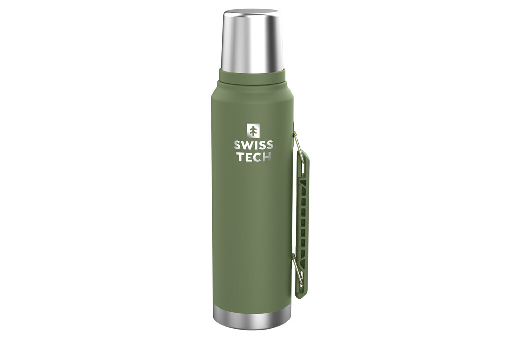 Swiss Tech Thermoskanne mit Becher 1182 ml - grün