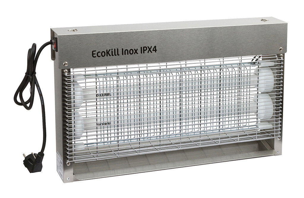 KERBL Fliegenvernichter EcoKill Inox IPX4, 2x15W 230V