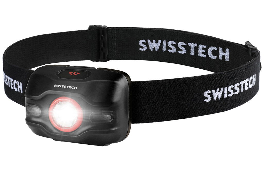 Swiss Tech LED-Stirnlampe, 250 Lumen - schwarz