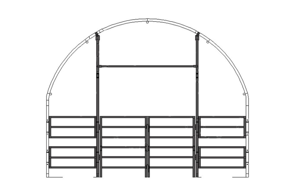 Frontpanel für Weidezelt 4x4 m, zweiteiliges Tor