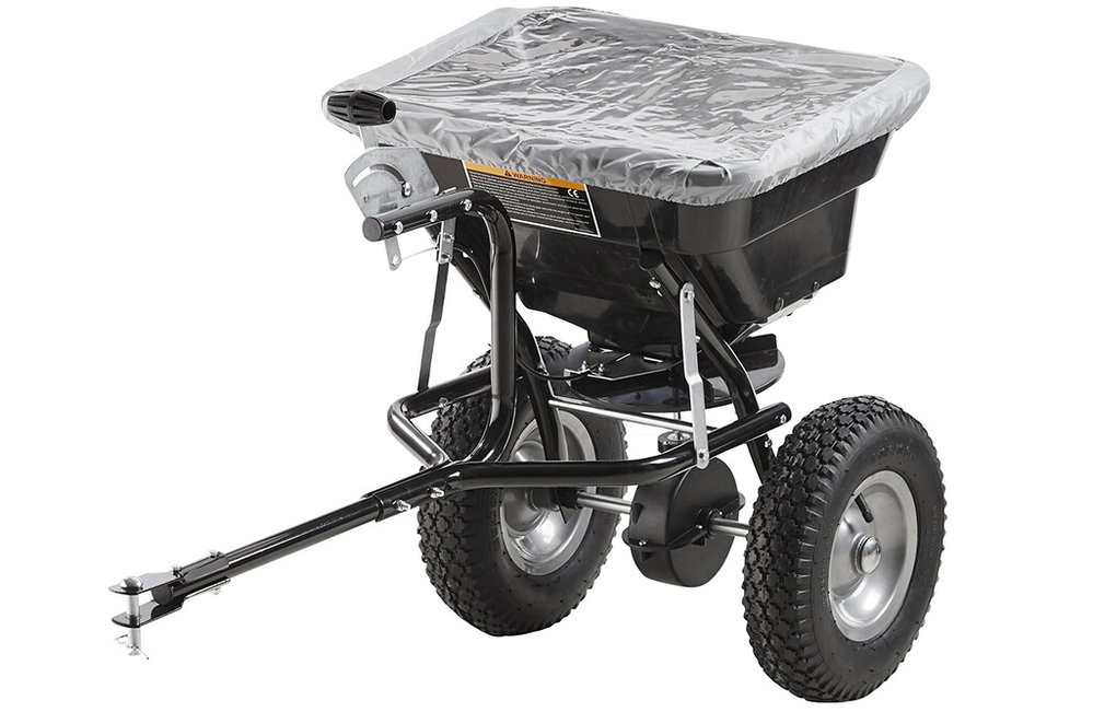 Streuwagen Anhänger 36 Liter für Rasentraktor, Quad & ATV | Trolla