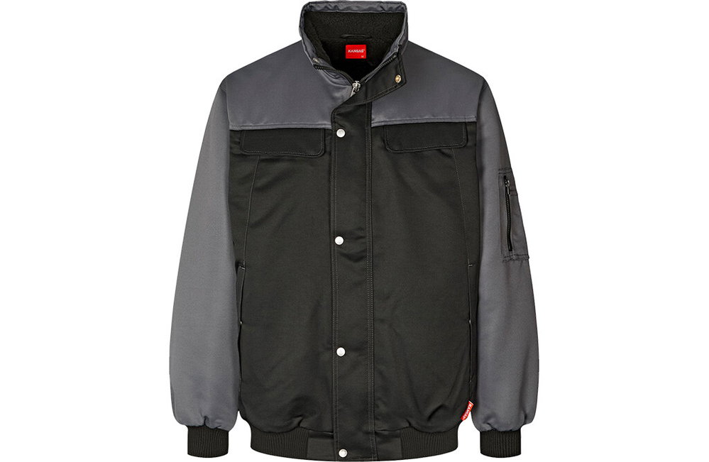 Kansas Pilotenjacke, Modell Icon, schwarz - grau, S