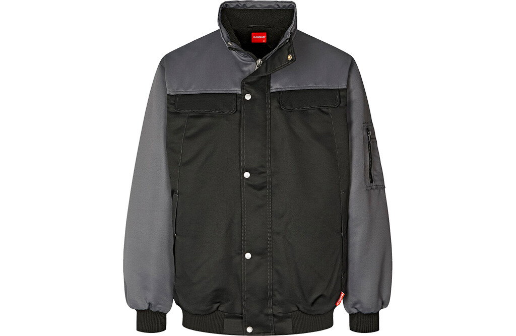 Kansas Pilotenjacke, Modell Icon, schwarz - grau, S