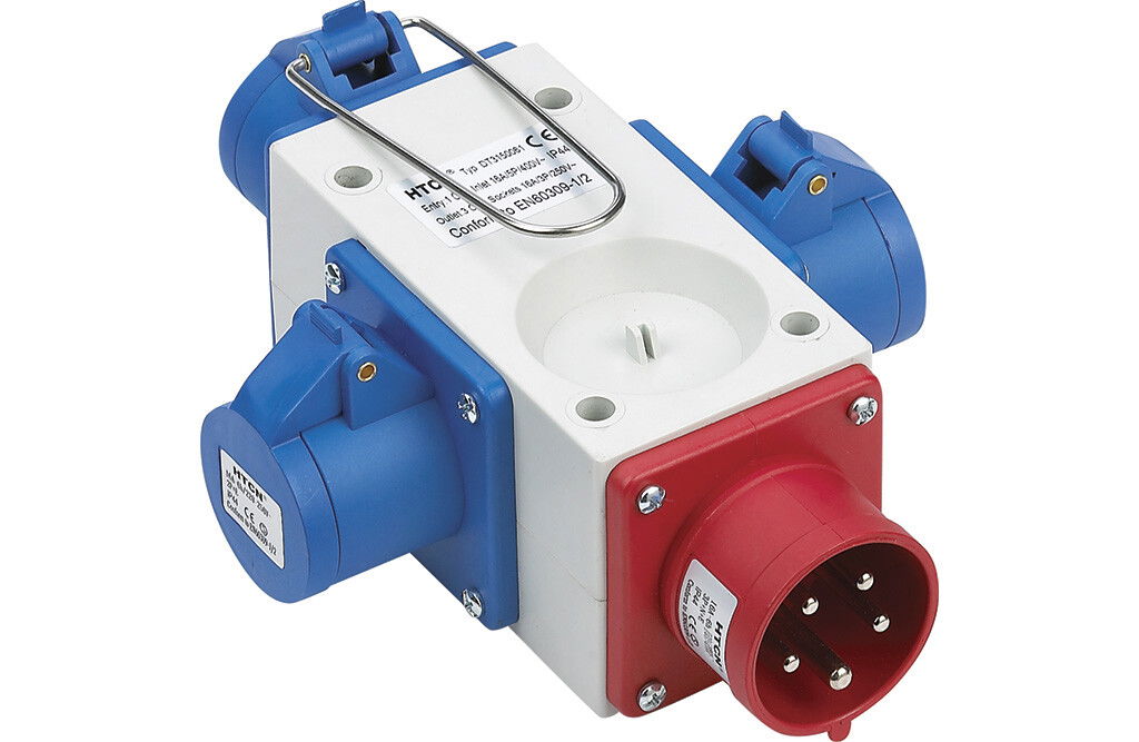 400V CEE-Verteiler, 5-polig, auf 3 x 230V