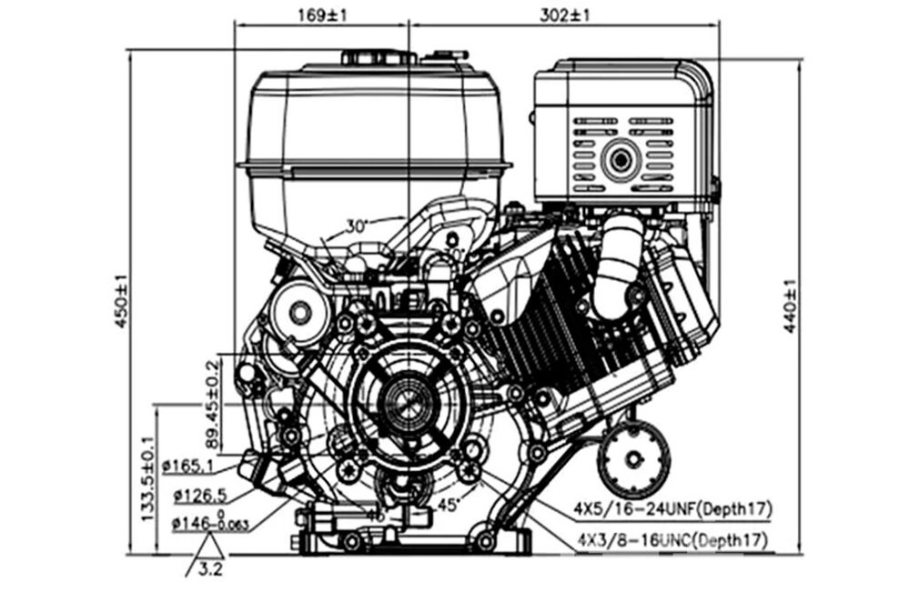 Benzinmotor LC196FD 20PS 622cm³ | Loncin