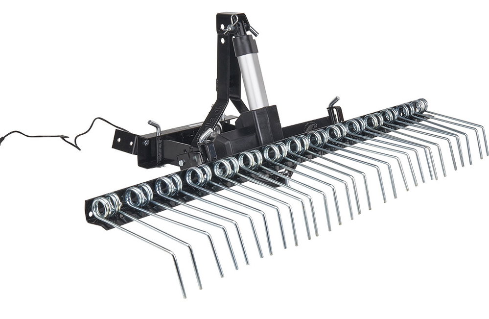 Trolla System Hofrechen 120 cm mit 12V-Elektrohub für Rasentraktor & Quad