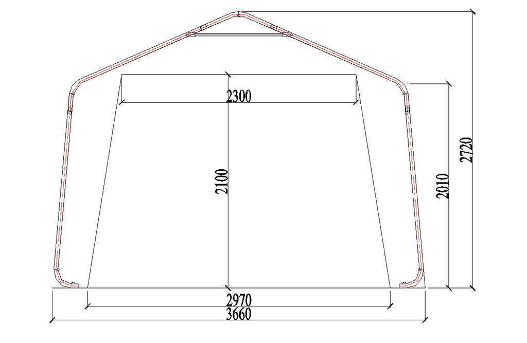 Zeltgarage 8 x 3,66 x 2,72 m, Garagenzelt mit PVC-Plane