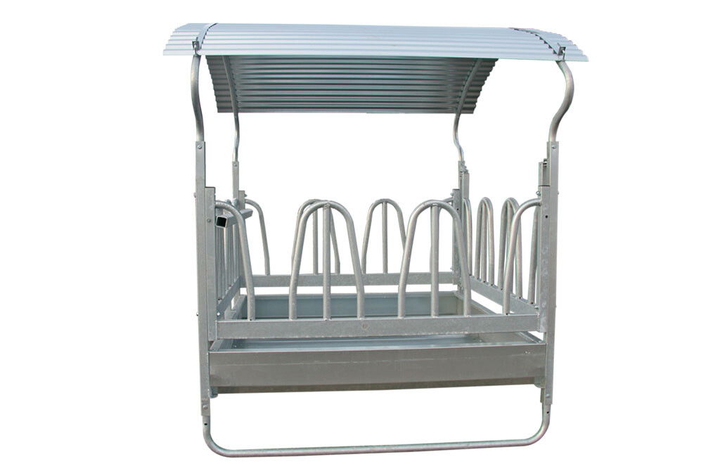 COSNET Viereckraufe mit Palisadenfressgitter, 12x Fressplätze, 2x2m