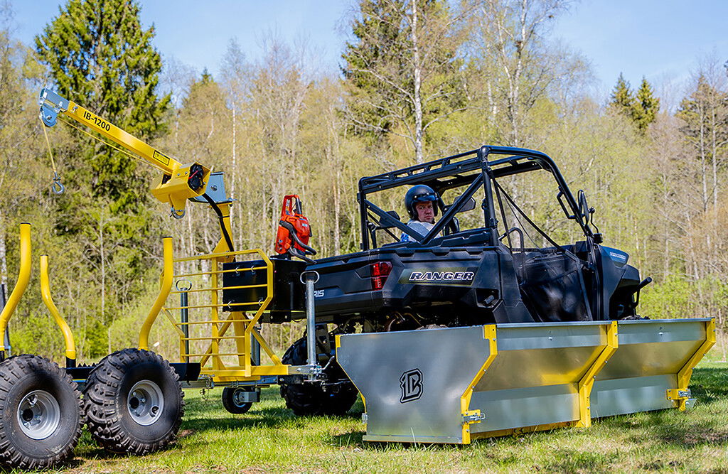 Rückewagen für Quad ATV mit Kran und Lademulde, 1.200 kg