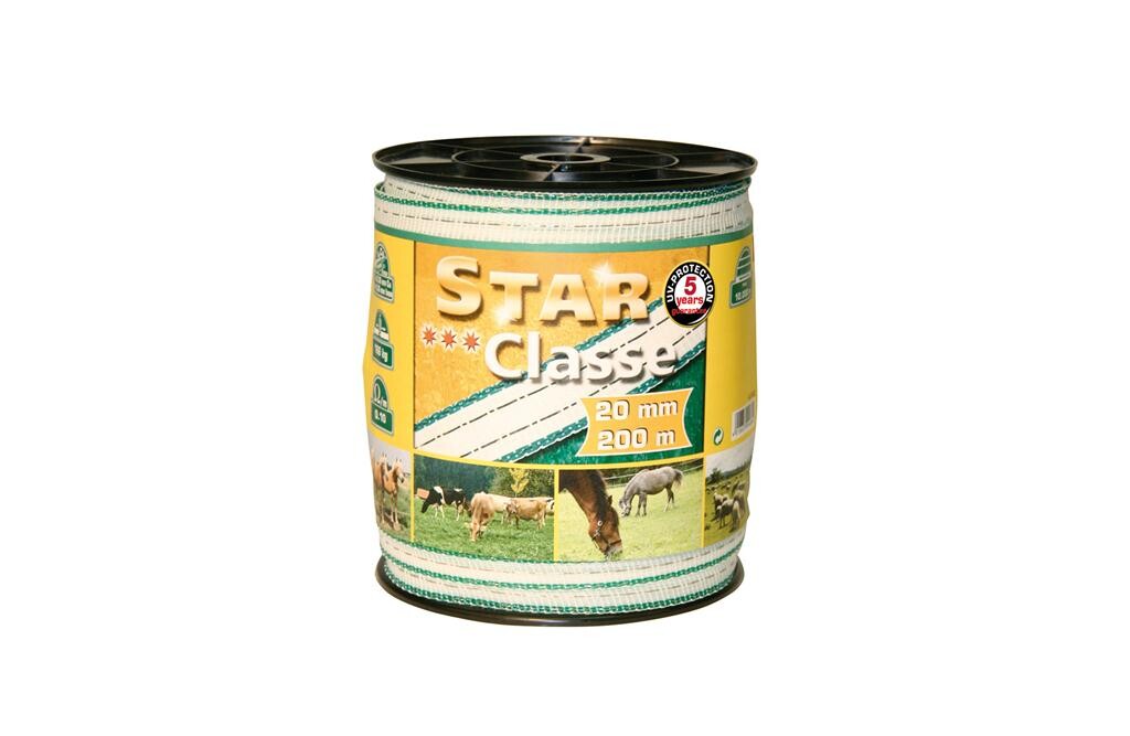 Weidezaunband 200 Meter 20 mm breit weiß-grün 