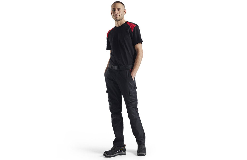 Blåkläder Stretch-Hose, industriell, schwarz-rot - 4XL