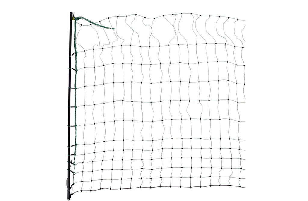25m Geflügelnetz 106cm, 9x Pfähle, Doppelspitze, elektrifizierbar