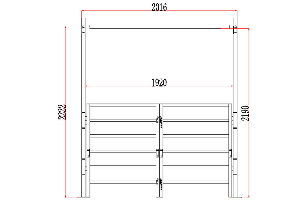 Frontpanel für Weidezelt 4x4 m, zweiteiliges Tor