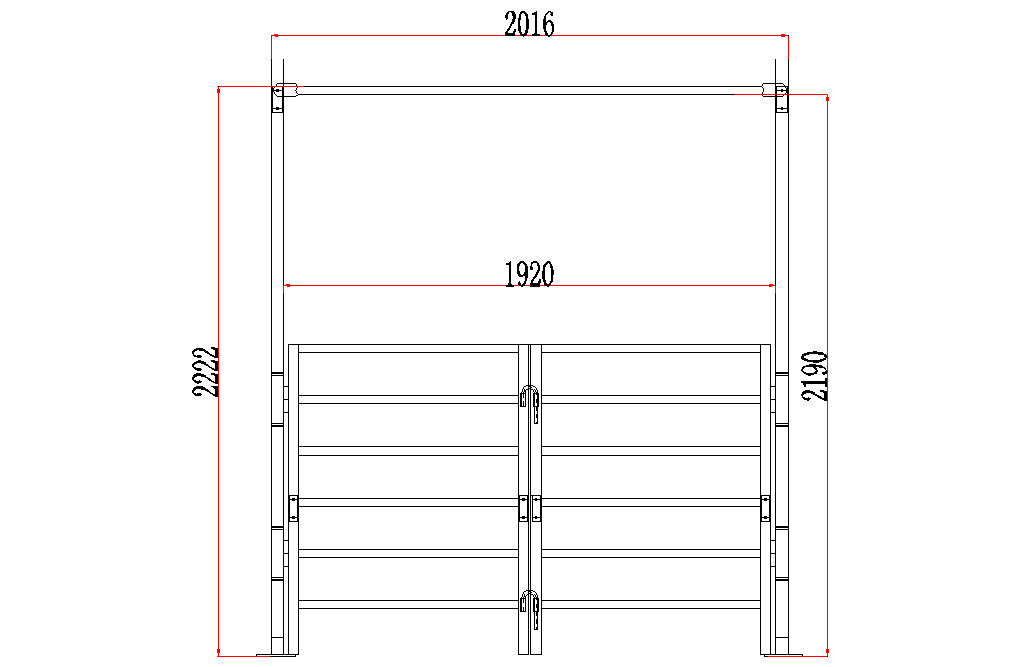 Frontpanel für Weidezelt 4x4 m, zweiteiliges Tor