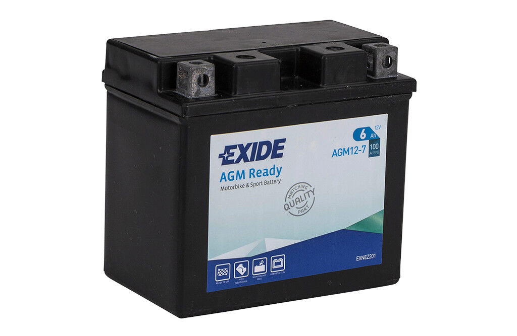 Exide AGM Ready AGM12-7, 6Ah, 12V, Quadbatterie