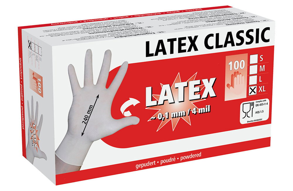 Melkhandschuhe, Latex, Größe L