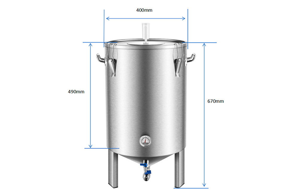 Gärbehälter Edelstahl 60 Liter, SMALL FARM Gärtank
