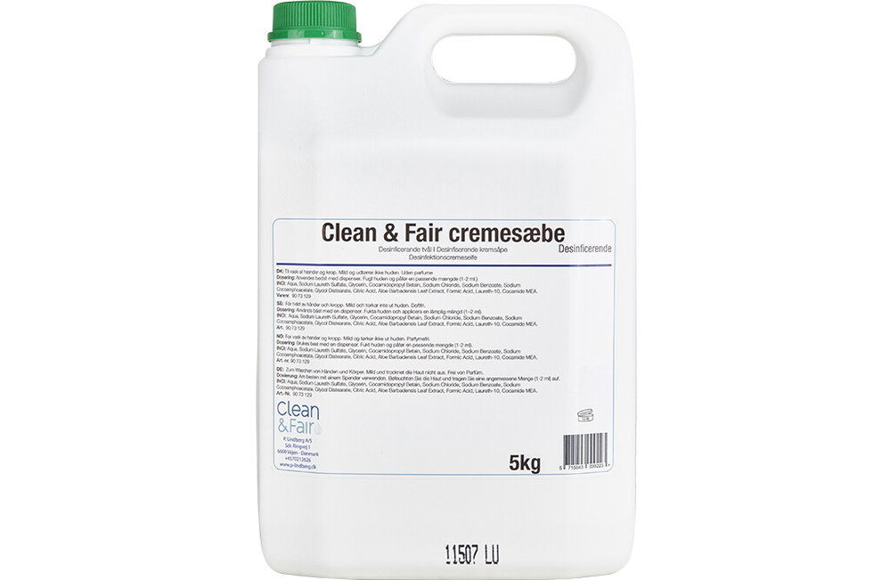 Clean&Fair desinfizierende Cremeseife, 5 Liter