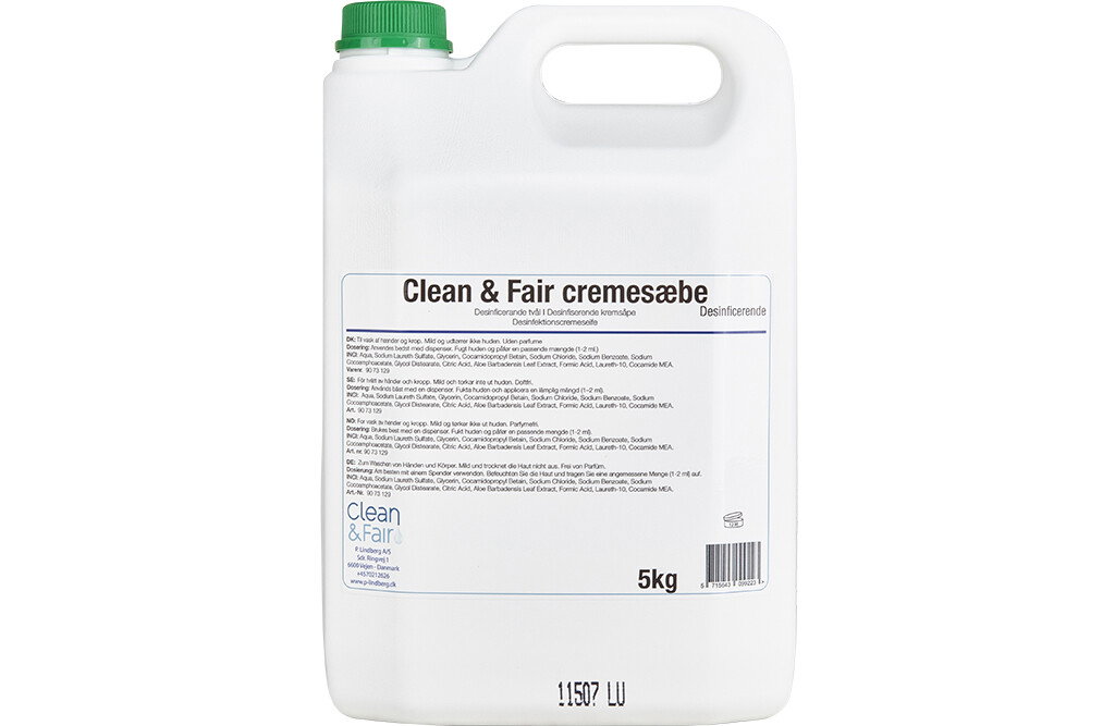 Clean&Fair desinfizierende Cremeseife, 5 Liter