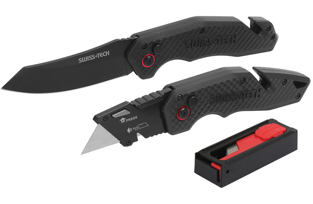 Swiss Tech Taschenmesser und Trapezmesser-Set