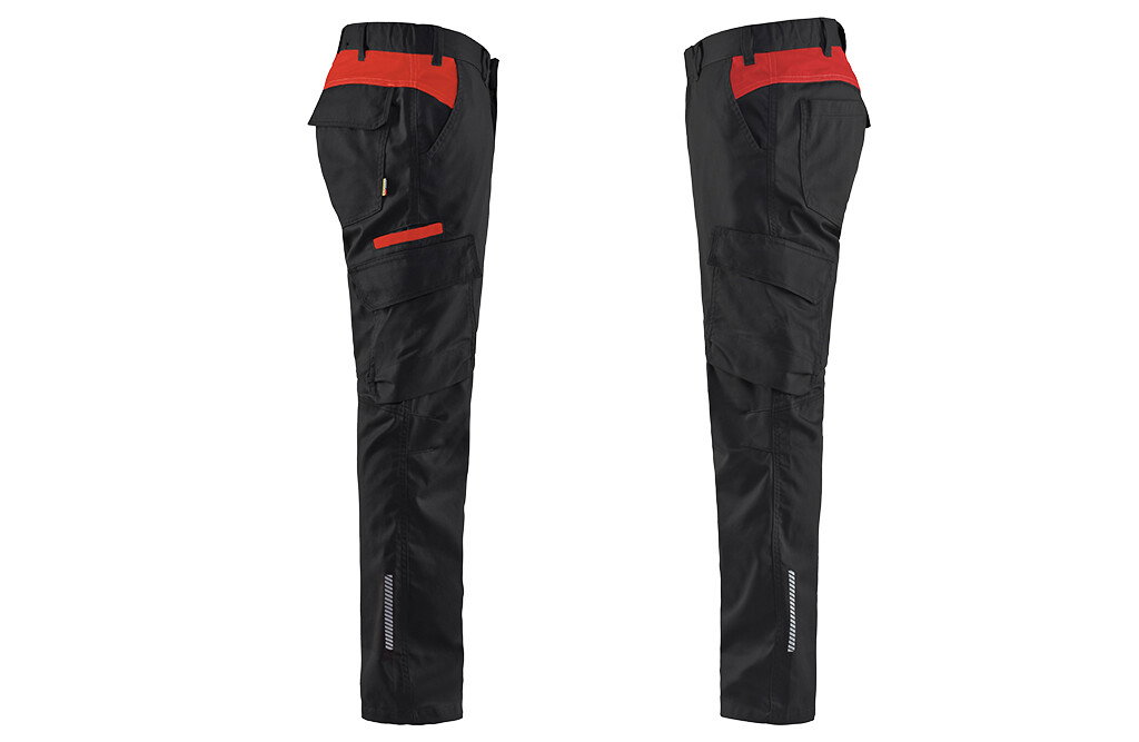 Blåkläder Stretch-Hose, industriell, schwarz-rot - 4XL