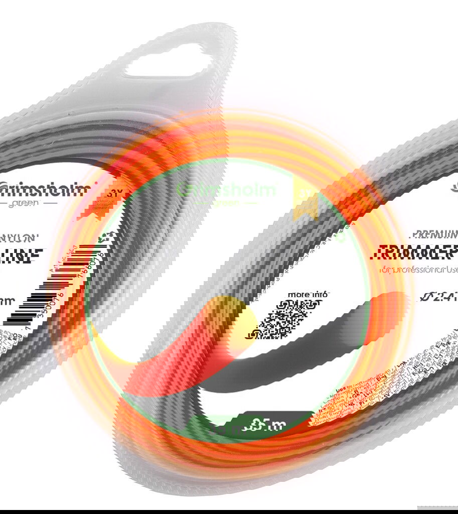 Trimmerschnur, rund, orange, 2,4 mm, 35 m