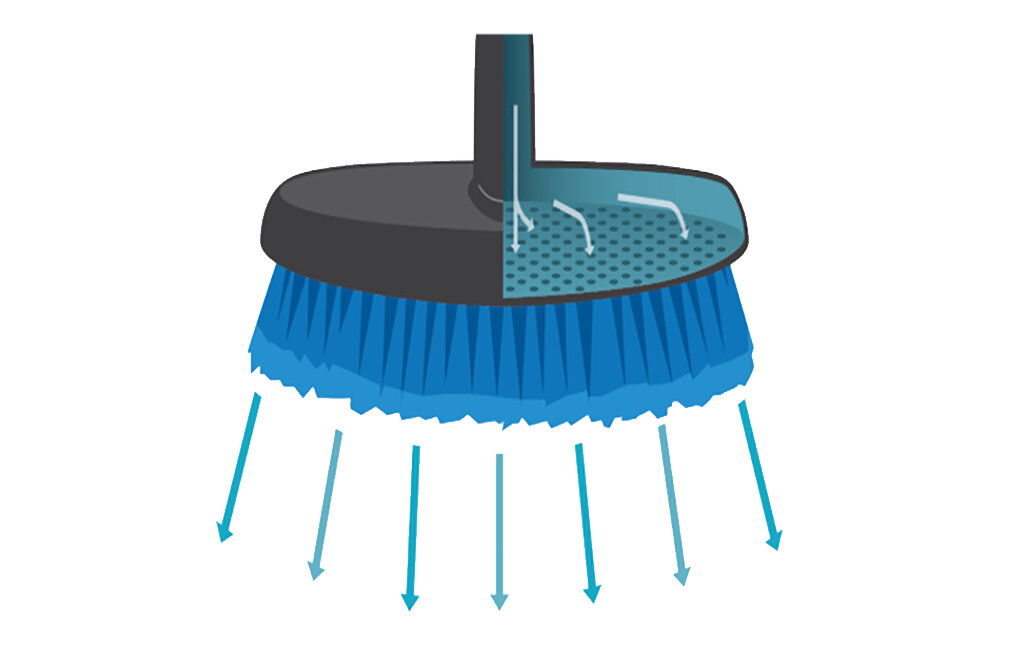 Reinigungsbürste mit holem Kopf für Wasseranschluss