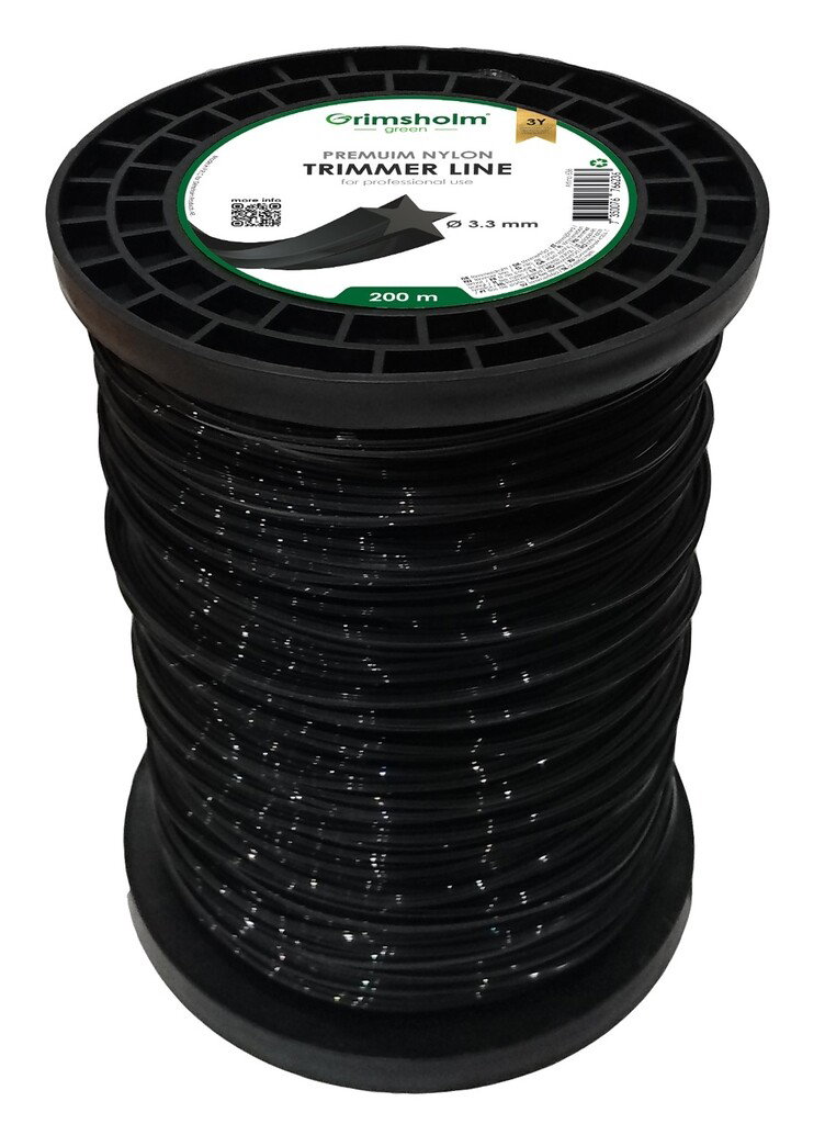 Trimmerkabel, Star, schwarz, 3,3 mm, 200 m