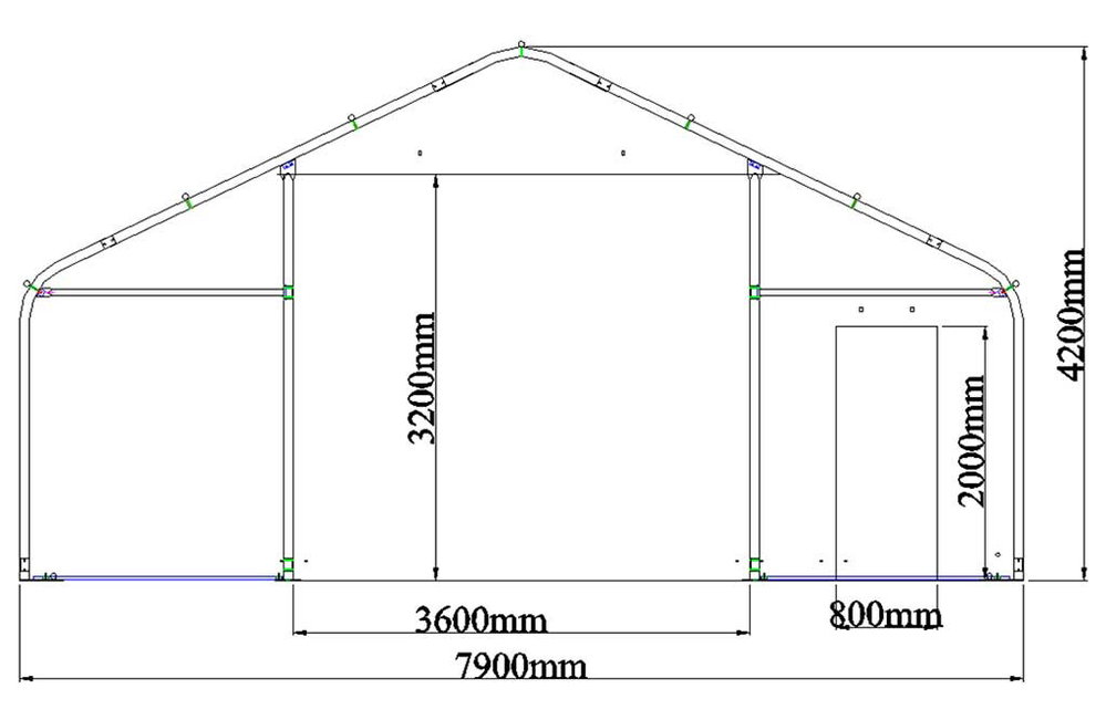 Zelthalle 9,15 × 7,90 × 4,20 m, Lagerzelt mit PVC-Plane