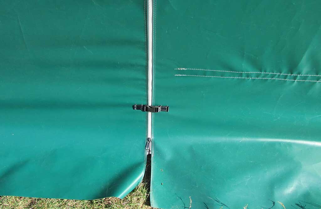 Weidezelt 6x6x3,7m, Weideunterstand mit PVC-Plane, geschlossene Front