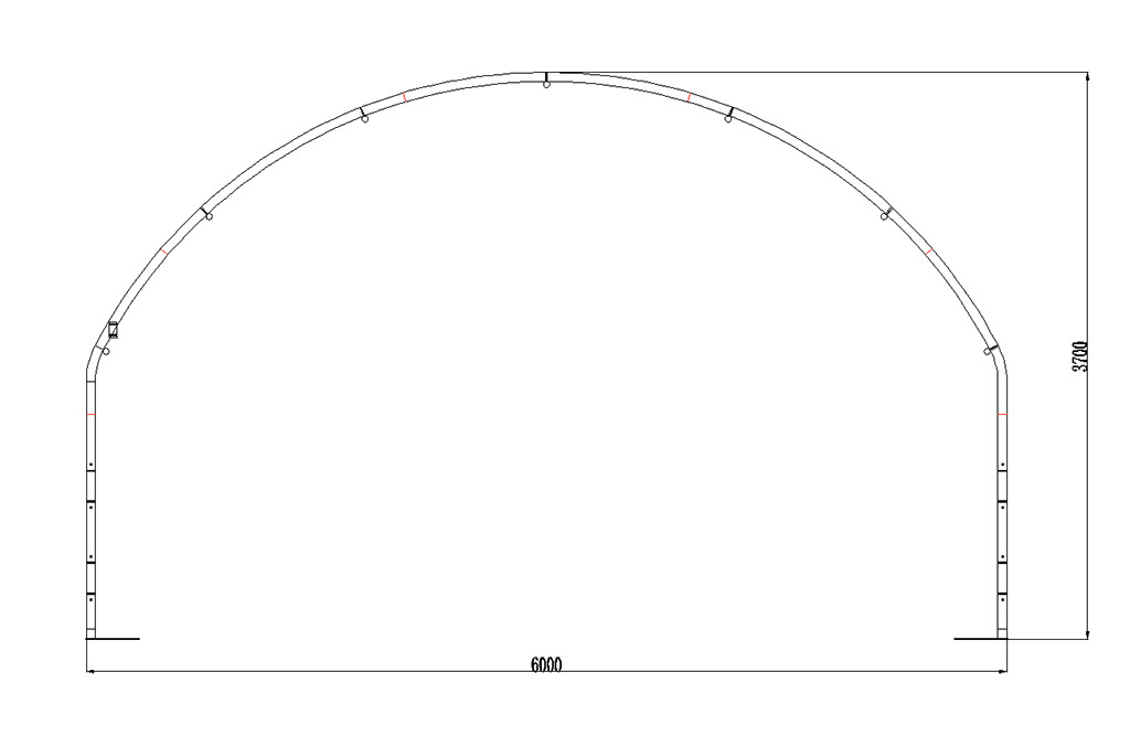 Weidezelt 6x6x3,7m, Weideunterstand mit PVC-Plane, offene Front