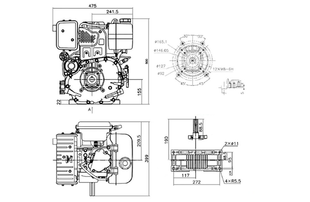 Dieselmotor D440FDA 10PS 441cm³ | Loncin