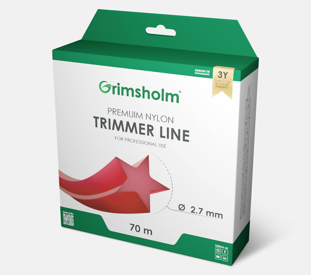 Trimmerschnur, Stern, rot, 2,7 mm, 70 m