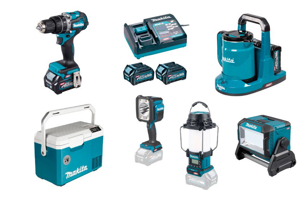 Makita 40V Schlagbohrmaschinen-Kit, inkl. Akkus und Zusatzartikel