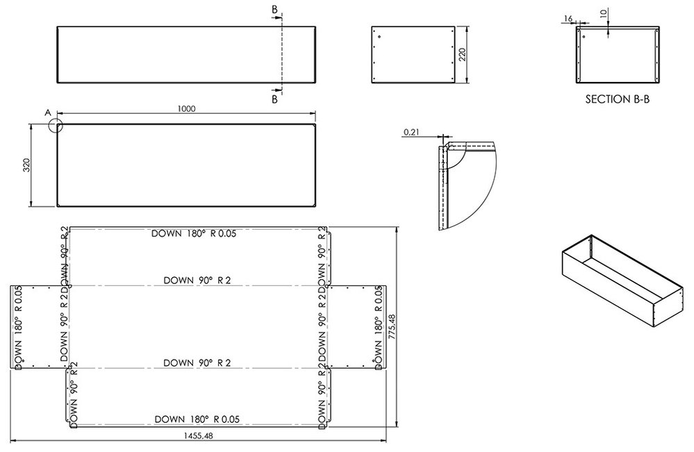 Transportbox für Quad & ATV, verzinkter Stahl, 100x33,5x23cm