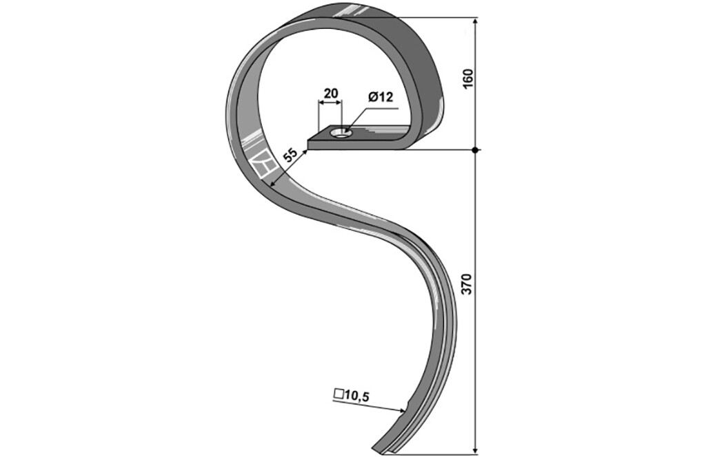 Kverneland S-Zinken, 32 x 12 mm