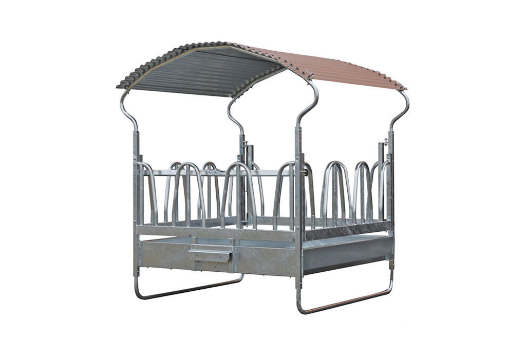 COSNET Viereckraufe mit Palisadenfressgitter, 12x Fressplätze, 2x2m