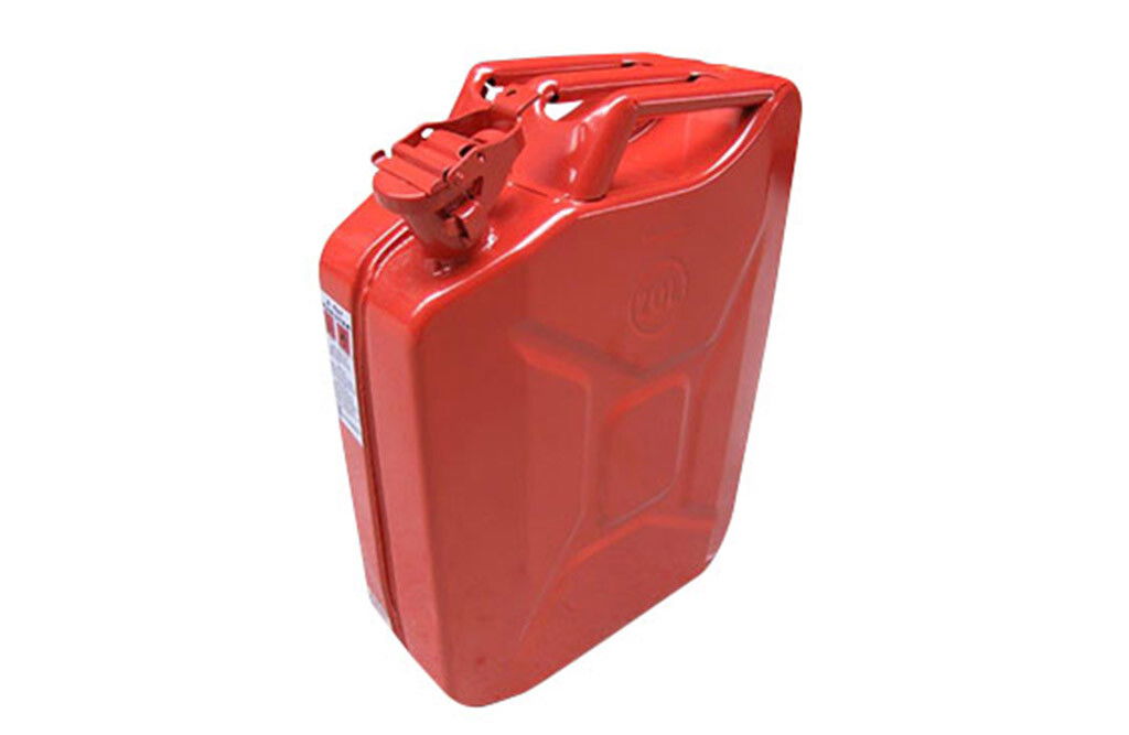 Jerrycan Benzin Wasser Diesel Kanister 20 l rot aus Metall